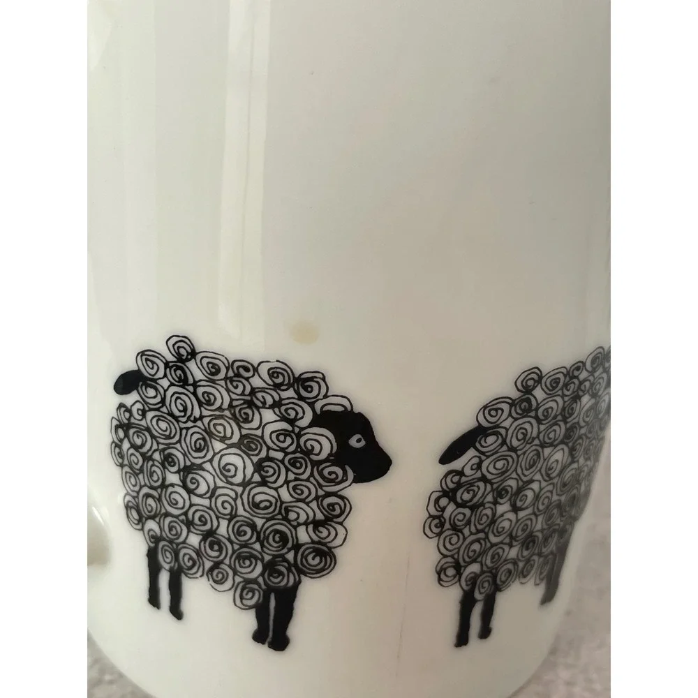 Vintage Fitz & Floyd‎ Black Sheep Mug Set of 2 Discontinued Variations Pattern